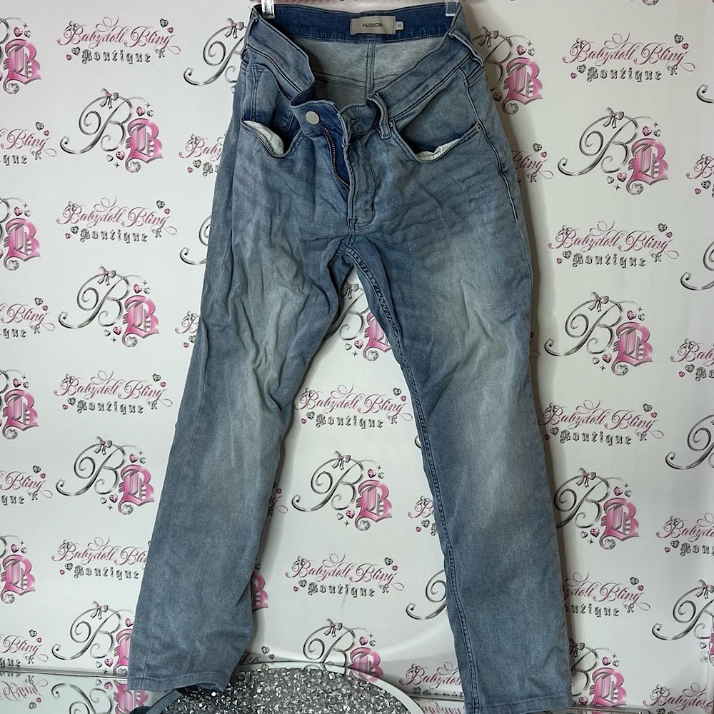 Hudson Jeans Light Blue Straight Fit denim western light wash